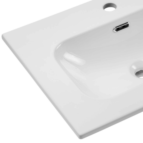 Umywalka Meblowa Dwukomorowa 120 cm Ceramiczna Podwójna do Łazienki Biała Prostokątna FLY COMAD