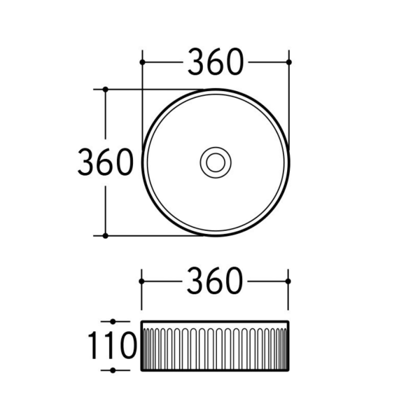 Nowoczesna Umywalka Nablatowa Okrągła 36 cm Ceramiczna Mała do Łazienki Czarna Matowa BEYOND 2 COMAD