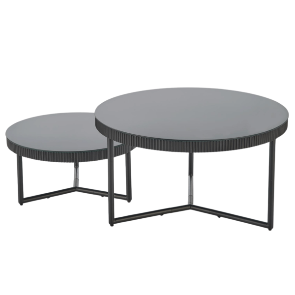 Szklany Czarny Stolik Kawowy do Salonu 60 cm z Szklanym Blatem Nowoczesny COSMO_S Halmar