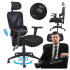 Ergonomiczny Fotel Obrotowy Biurowy Gabinetowy Czarny MULTIBLOCK Siatka Halmar ASTRAL