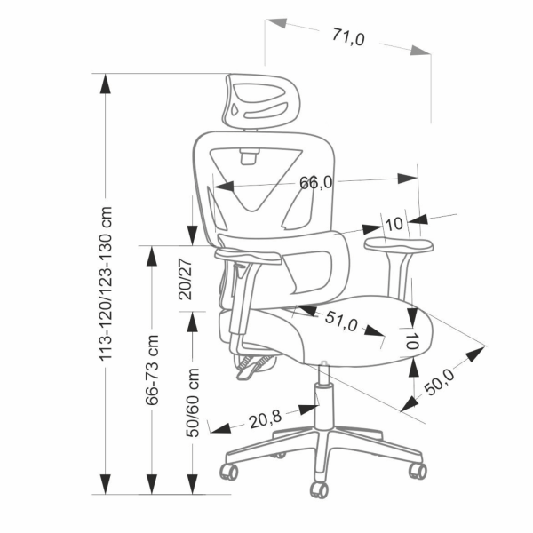 Ergonomiczny Fotel Obrotowy Biurowy Gabinetowy Czarny MULTIBLOCK Siatka Halmar ASTRAL