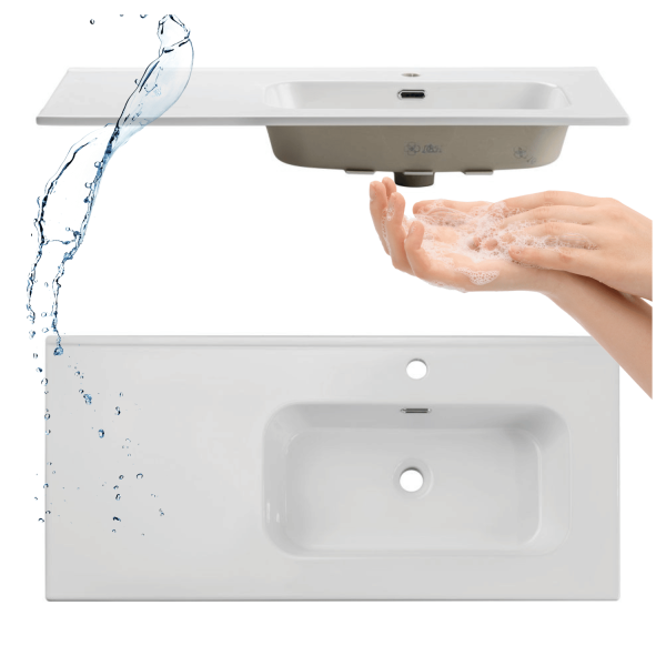 Umywalka Meblowa 101x46 cm do Łazienki Biała Ceramiczna Duża GO 2 COMAD