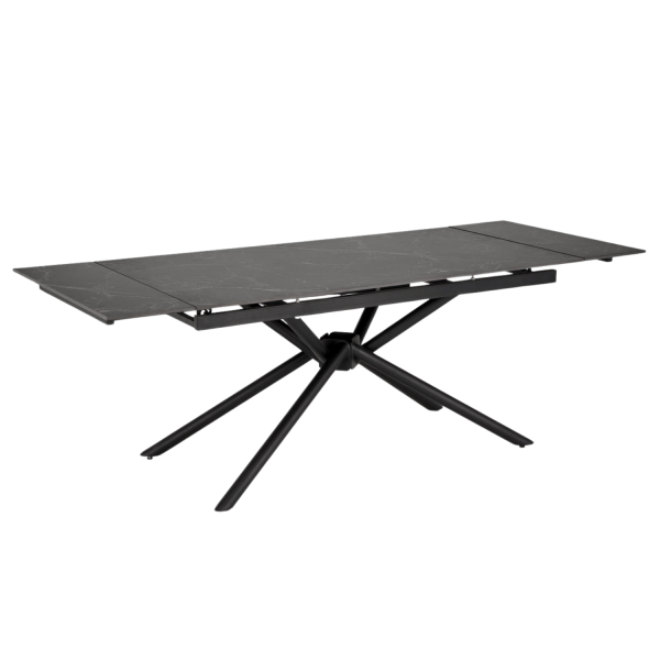 Nowoczesny Designerski Stół Rozkładany 160-220x90 cm do Salonu Jadalni Czarny Marmur VITORINO Halmar
