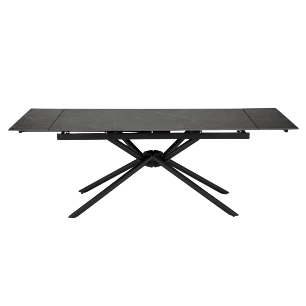 Nowoczesny Designerski Stół Rozkładany 160-220x90 cm do Salonu Jadalni Czarny Marmur VITORINO Halmar