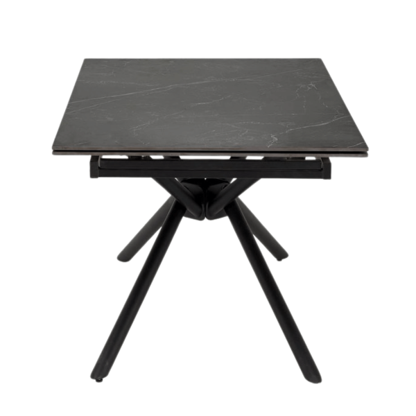 Nowoczesny Designerski Stół Rozkładany 160-220x90 cm do Salonu Jadalni Czarny Marmur VITORINO Halmar