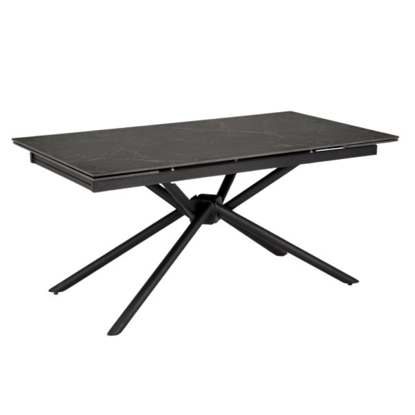 Nowoczesny Designerski Stół Rozkładany 160-220x90 cm do Salonu Jadalni Czarny Marmur VITORINO Halmar