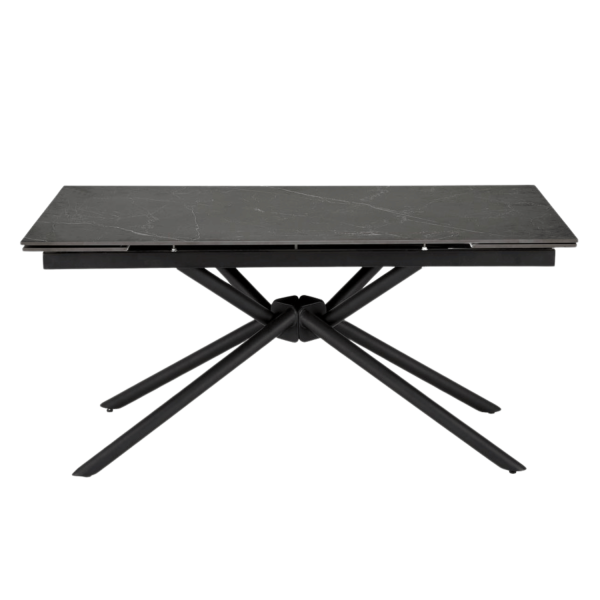 Nowoczesny Designerski Stół Rozkładany 160-220x90 cm do Salonu Jadalni Czarny Marmur VITORINO Halmar