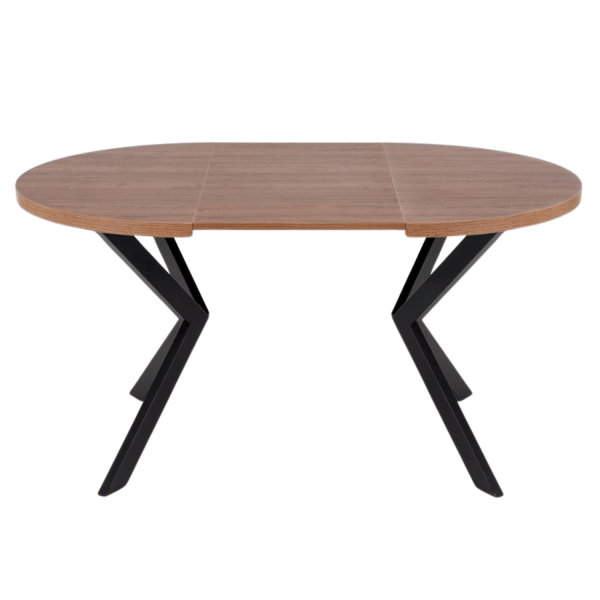 Stół Rozkładany Loft do Salonu Jadalni Okrągły 100-250x100 cm Orzechowy Czarny PERONI Halmar