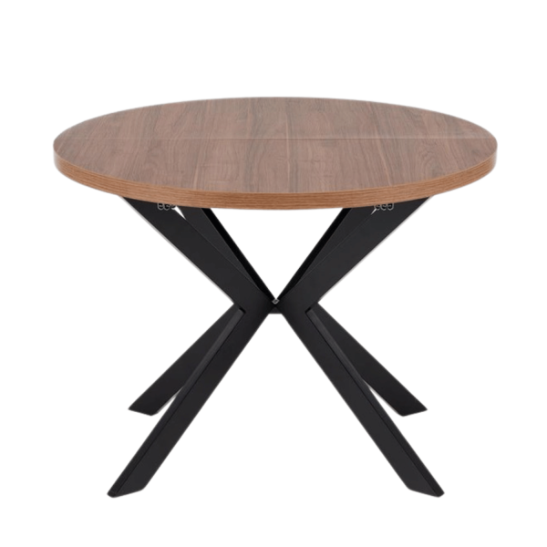 Stół Rozkładany Loft do Salonu Jadalni Okrągły 100-250x100 cm Orzechowy Czarny PERONI Halmar