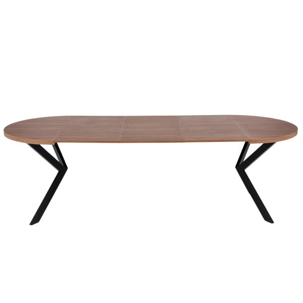 Stół Rozkładany Loft do Salonu Jadalni Okrągły 100-250x100 cm Orzechowy Czarny PERONI Halmar