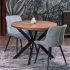 Stół Rozkładany Loft do Salonu Jadalni Okrągły 100-250x100 cm Orzechowy Czarny PERONI Halmar
