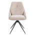 Beżowe Nowoczesne Krzesło Tapicerowane Obrotowe do Salonu Jadalni Loft Beżowa Tkanina FLOSY