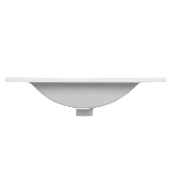 Umywalka Mała do Łazienki Ceramiczna 51x46 cm Wpuszczana w Blat Biały Połysk LAVA COMAD