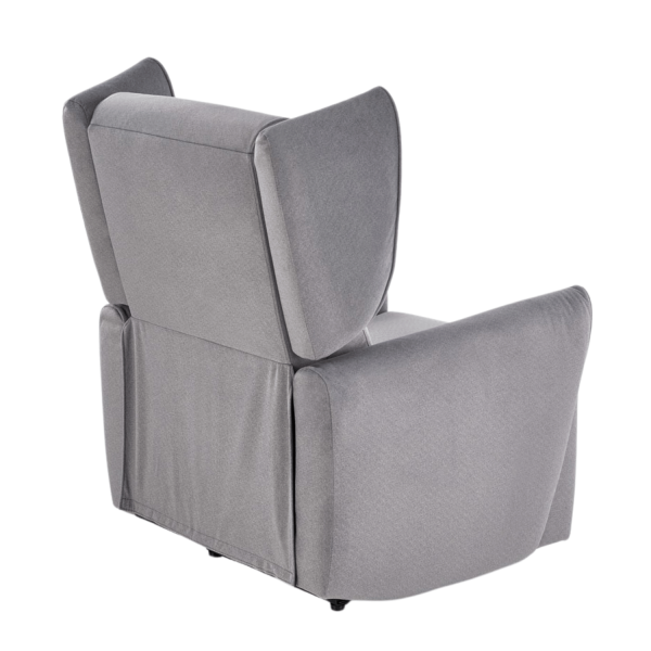 Nowoczesny Rozkładany Fotel Wypoczynkowy Elektryczny do Salonu Tapicerowany GELATO Szary Popielaty Halmar