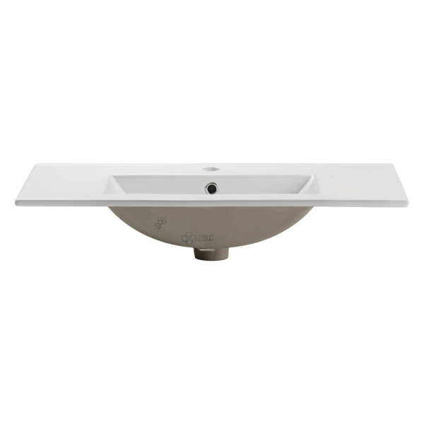 Umywalka Wpuszczana w Blat 81x40 cm Biała Ceramiczna Meblowa Połysk Prostokątna DANCE COMAD