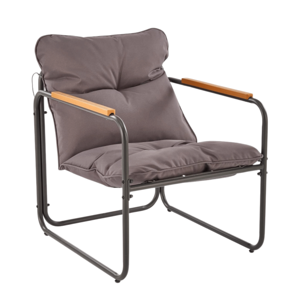 Zestaw Mebli Ogrodowych HUDSON Meble Ogrodowe Sofa Stolik Fotele na Taras Balkon Popielaty Brązowy Halmar