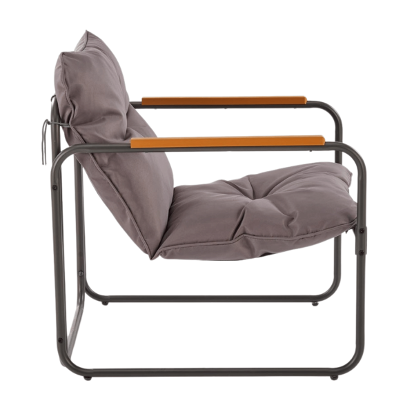 Zestaw Mebli Ogrodowych HUDSON Meble Ogrodowe Sofa Stolik Fotele na Taras Balkon Popielaty Brązowy Halmar