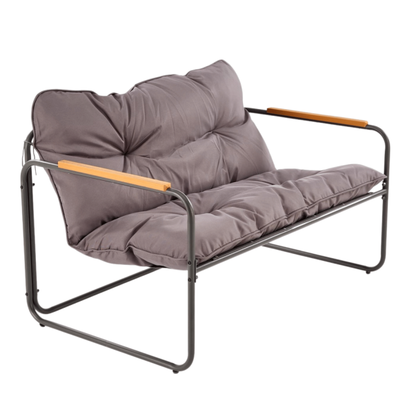 Zestaw Mebli Ogrodowych HUDSON Meble Ogrodowe Sofa Stolik Fotele na Taras Balkon Popielaty Brązowy Halmar