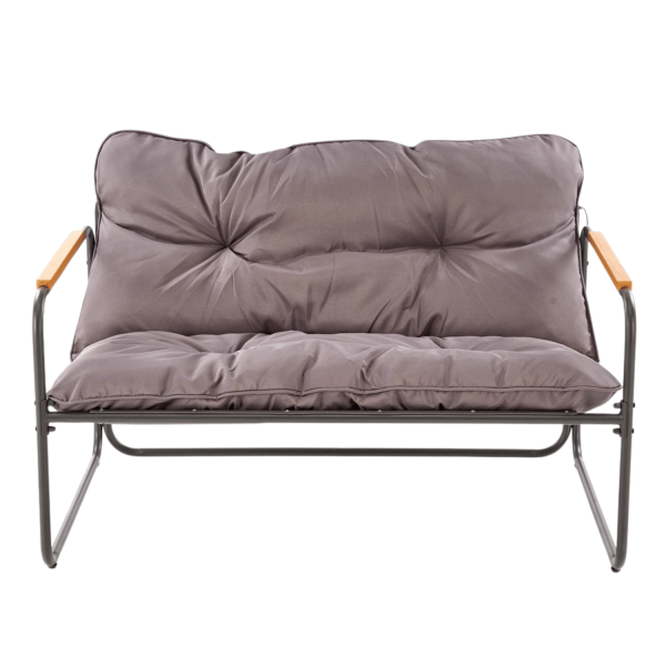 Zestaw Mebli Ogrodowych HUDSON Meble Ogrodowe Sofa Stolik Fotele na Taras Balkon Popielaty Brązowy Halmar
