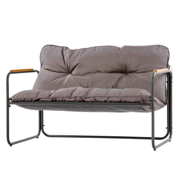 Zestaw Mebli Ogrodowych HUDSON Meble Ogrodowe Sofa Stolik Fotele na Taras Balkon Popielaty Brązowy Halmar