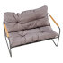 Zestaw Mebli Ogrodowych HUDSON Meble Ogrodowe Sofa Stolik Fotele na Taras Balkon Popielaty Brązowy Halmar
