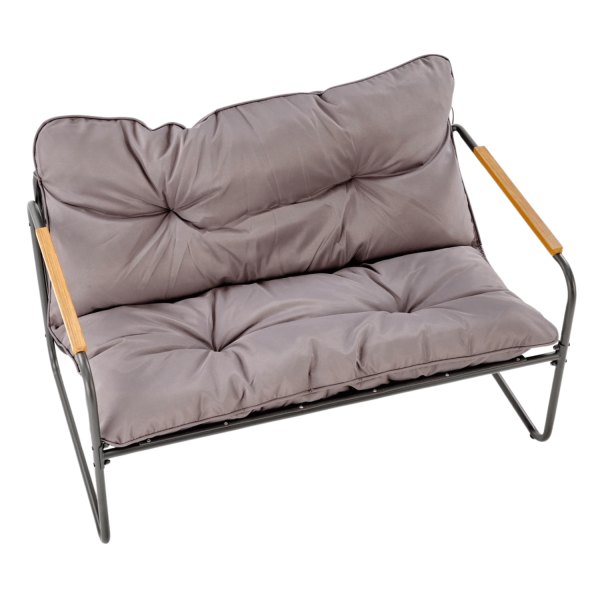 Zestaw Mebli Ogrodowych HUDSON Meble Ogrodowe Sofa Stolik Fotele na Taras Balkon Popielaty Brązowy Halmar