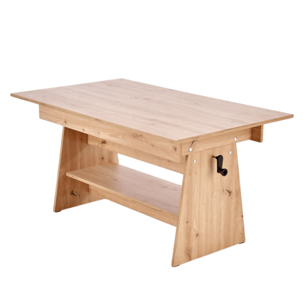Nowoczesny Elegancki Ławostół Rozkładany Ława Podwyższana z Półką do Salonu Dąb Artisan ERIKA Halmar