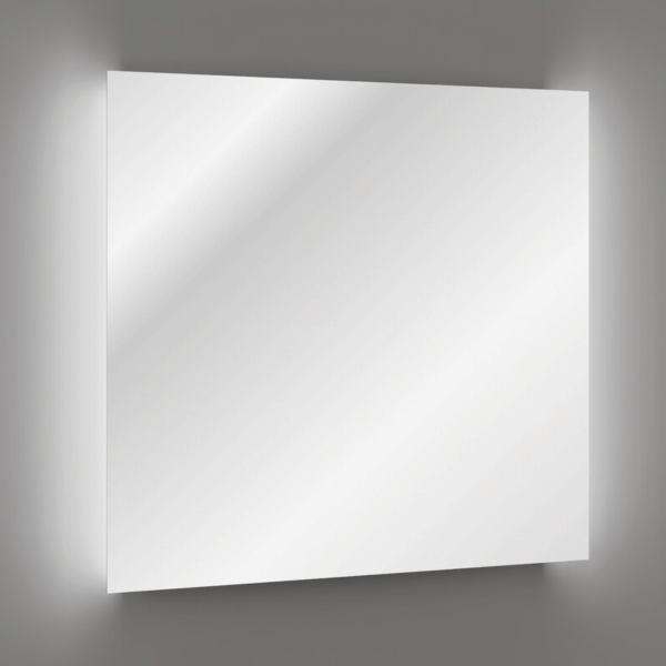 Lustro Łazienkowe LED 80x80 cm Kwadratowe Bez Ramy Podświetlane AURA COMAD