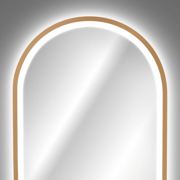 Lustro do Łazienki LED Owalne Podświetlane 90x50 cm Duże w Ramie APOLLO 2 COMAD
