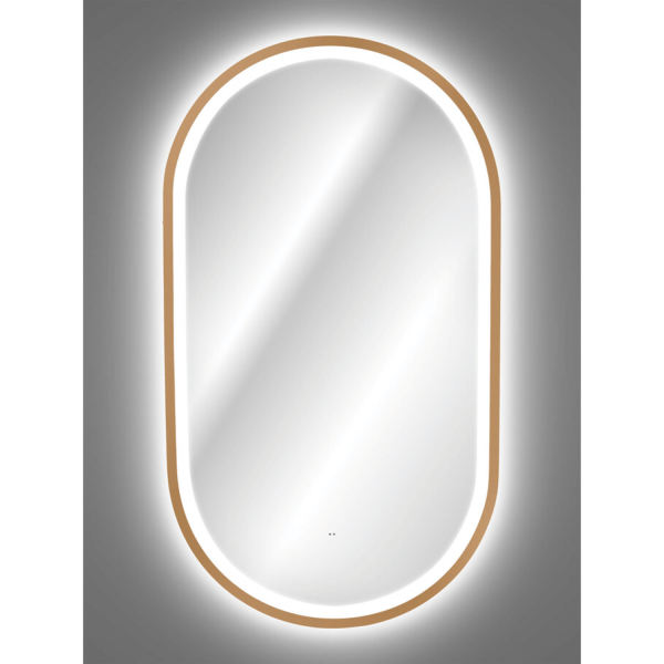 Lustro do Łazienki LED Owalne Podświetlane 90x50 cm Duże w Ramie APOLLO 2 COMAD