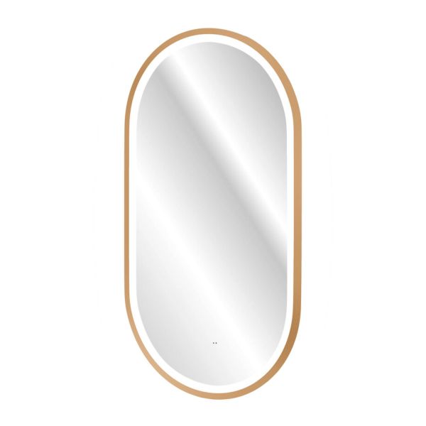 Lustro do Łazienki LED Owalne Podświetlane 90x50 cm Duże w Ramie APOLLO 2 COMAD