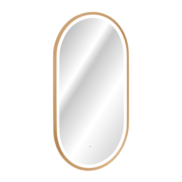 Lustro do Łazienki LED Owalne Podświetlane 90x50 cm Duże w Ramie APOLLO 2 COMAD