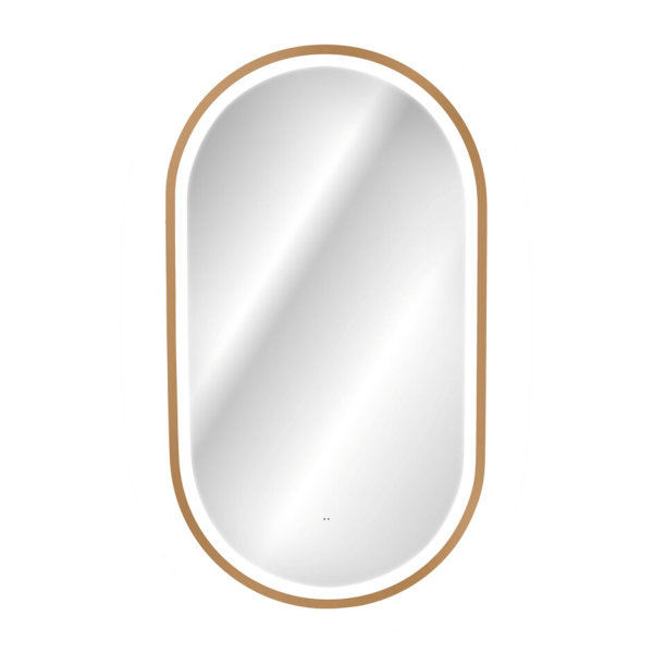 Lustro do Łazienki LED Owalne Podświetlane 90x50 cm Duże w Ramie APOLLO 2 COMAD