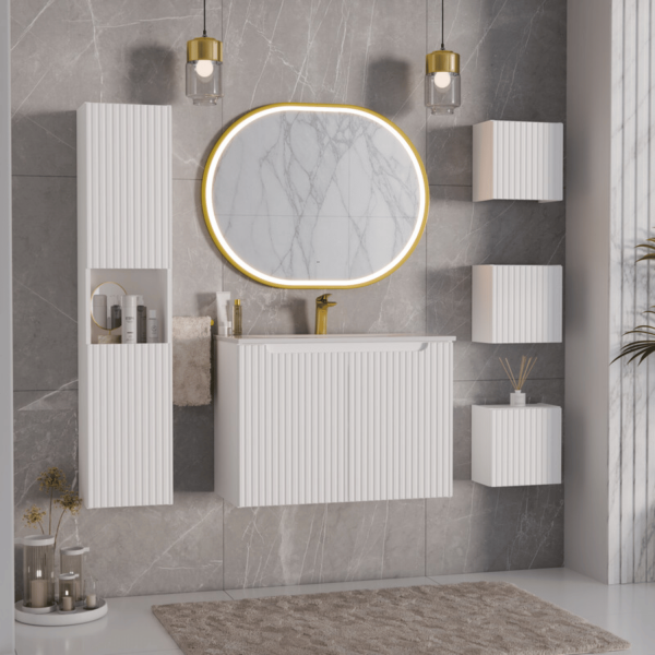 Lustro LED do Łazienki Owalne Złota Rama w Ramie 90x70 cm APOLLO 2 COMAD