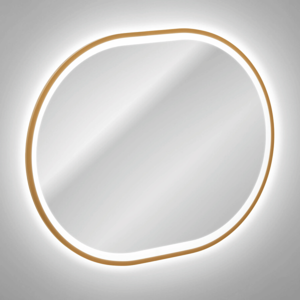 Lustro LED do Łazienki Owalne Złota Rama w Ramie 90x70 cm APOLLO 2 COMAD