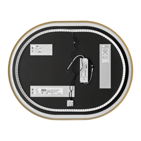 Lustro LED do Łazienki Owalne Złota Rama w Ramie 90x70 cm APOLLO 2 COMAD