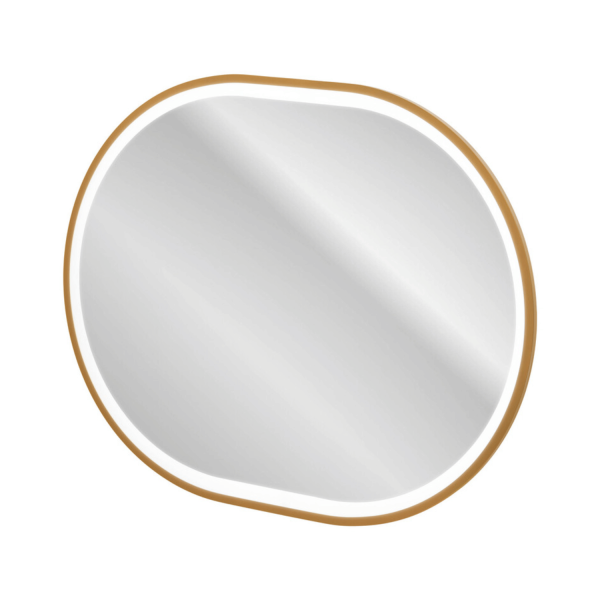 Lustro LED do Łazienki Owalne Złota Rama w Ramie 90x70 cm APOLLO 2 COMAD