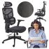 Ergonomiczny Fotel Biurowy Obrotowy z Siatki Gabinetowy MULTIBLOCK Czarny Siatka MACAR Halmar