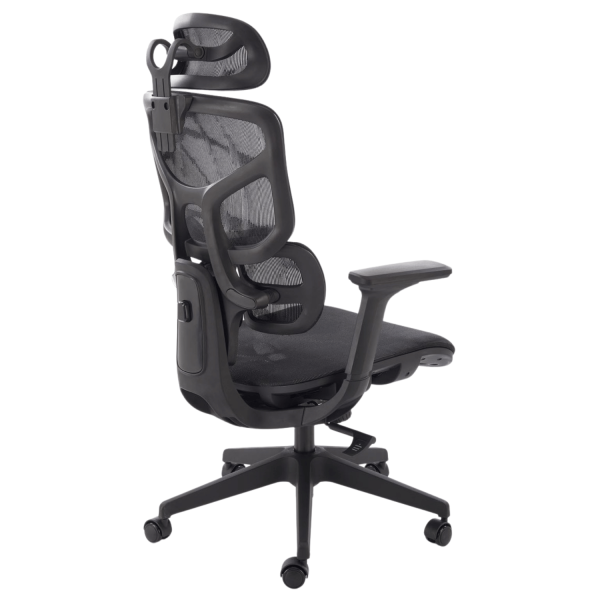 Ergonomiczny Fotel Biurowy Obrotowy z Siatki Gabinetowy MULTIBLOCK Czarny Siatka MACAR Halmar