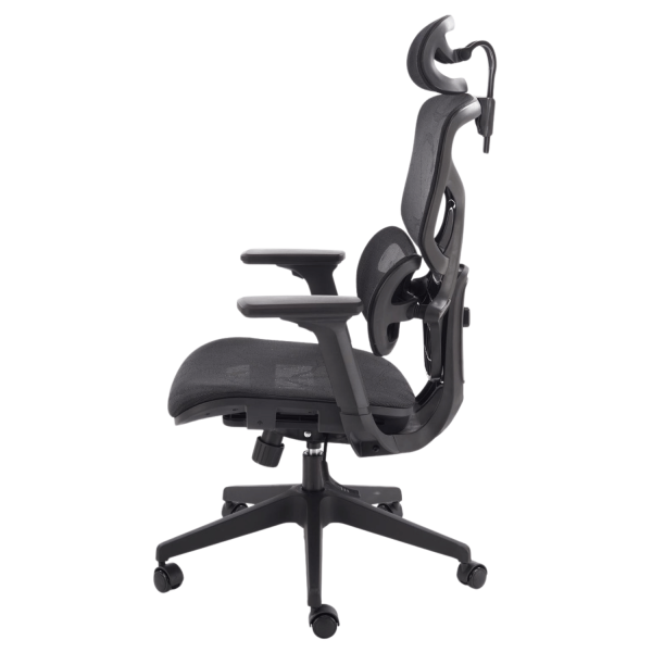 Ergonomiczny Fotel Biurowy Obrotowy z Siatki Gabinetowy MULTIBLOCK Czarny Siatka MACAR Halmar