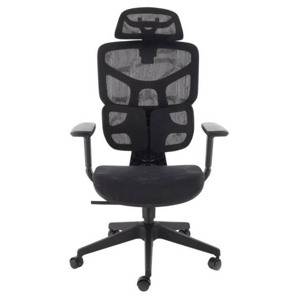 Ergonomiczny Fotel Biurowy Obrotowy z Siatki Gabinetowy MULTIBLOCK Czarny Siatka MACAR Halmar