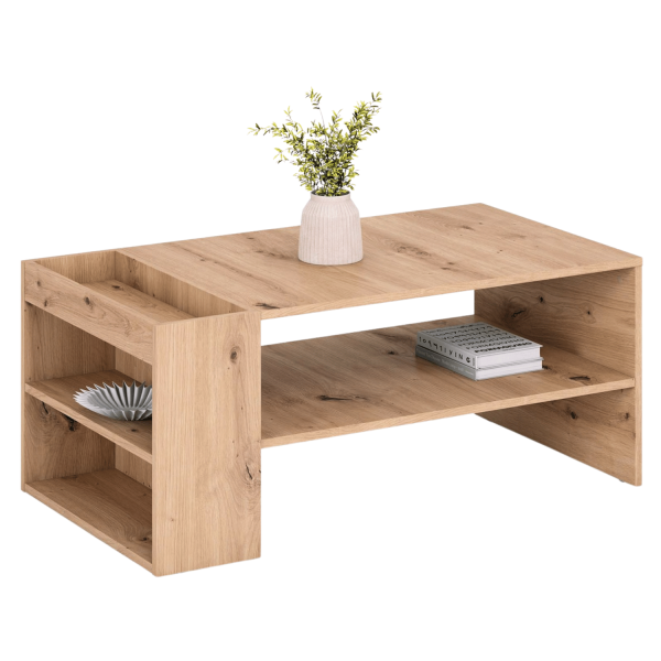 Nowoczesny Stolik Kawowy Prostokątny do Salonu z Półką Dąb Artisan Ława Loft MURCIA Halmar