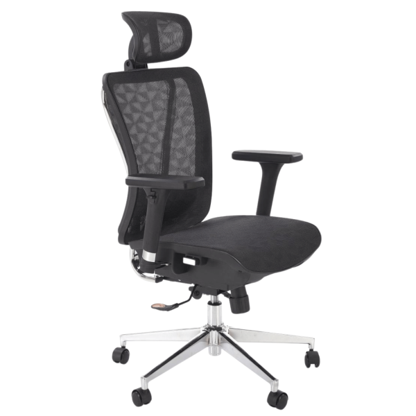 Ergonomiczny Fotel Biurowy Obrotowy Gabinetowy do Biurka MULTIBLOCK Czarny Siatka VIXEN Halmar