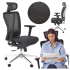 Ergonomiczny Fotel Biurowy Obrotowy Gabinetowy do Biurka MULTIBLOCK Czarny Siatka VIXEN Halmar