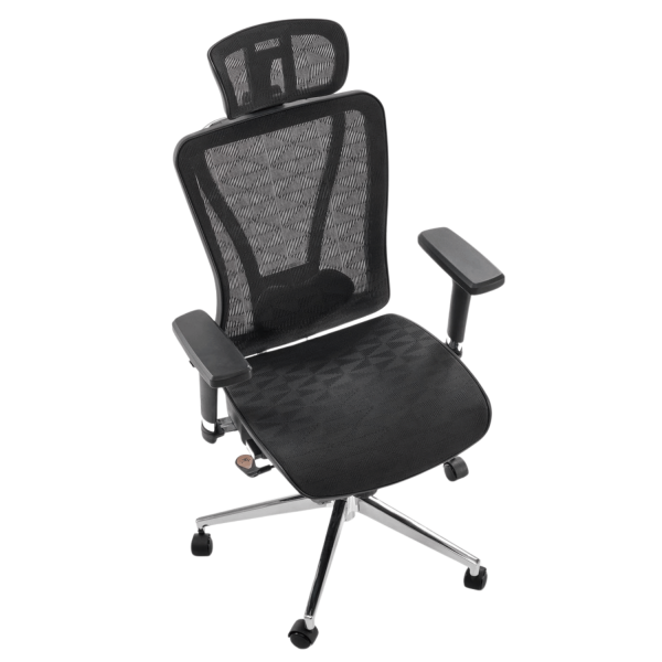 Ergonomiczny Fotel Biurowy Obrotowy Gabinetowy do Biurka MULTIBLOCK Czarny Siatka VIXEN Halmar