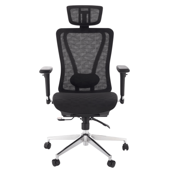 Ergonomiczny Fotel Biurowy Obrotowy Gabinetowy do Biurka MULTIBLOCK Czarny Siatka VIXEN Halmar