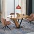 Nowoczesny Stół Okrągły Rozkładany 120-160 cm do Jadalni Dębowy Naturalny Czarny Loft FANIS Halmar