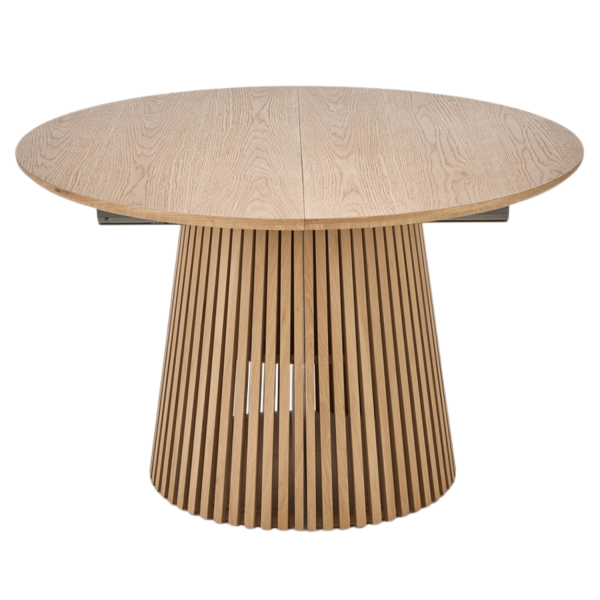 Okrągły Stół Rozkładany 120-210 cm do Jadalni Salonu Naturalny Lamele FARGO Halmar