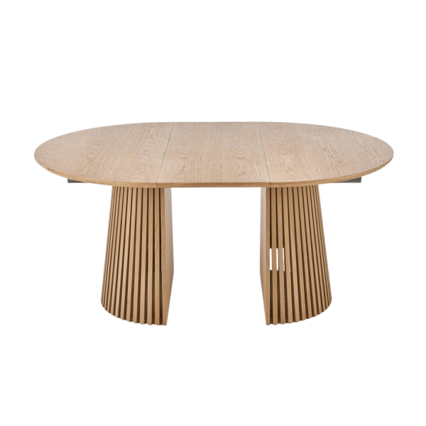 Okrągły Stół Rozkładany 120-210 cm do Jadalni Salonu Naturalny Lamele FARGO Halmar