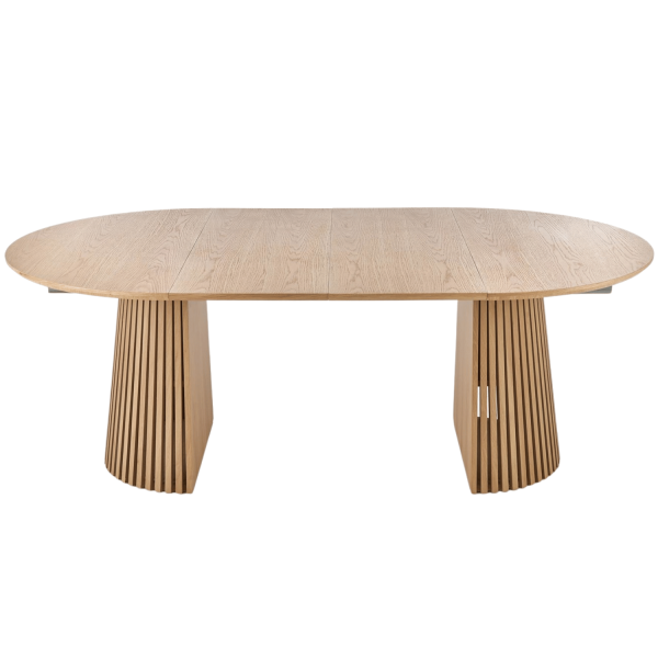 Okrągły Stół Rozkładany 120-210 cm do Jadalni Salonu Naturalny Lamele FARGO Halmar
